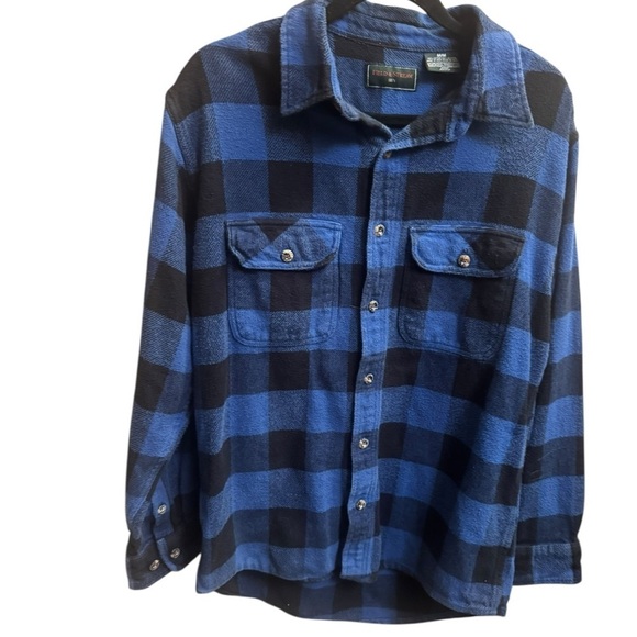 Field & Stream Other - FIELD & STREAM Buffalo Plaid Heavy Weight Flannel Shirt Men's Med Jacket Blue